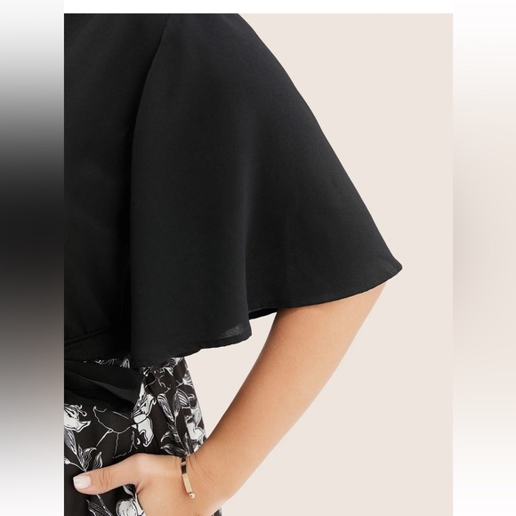 BloomChic Plus Size Floral Patchwork Pocket Belt Surplice Neck Ruffle Hem Dress - Picture 4 of 9